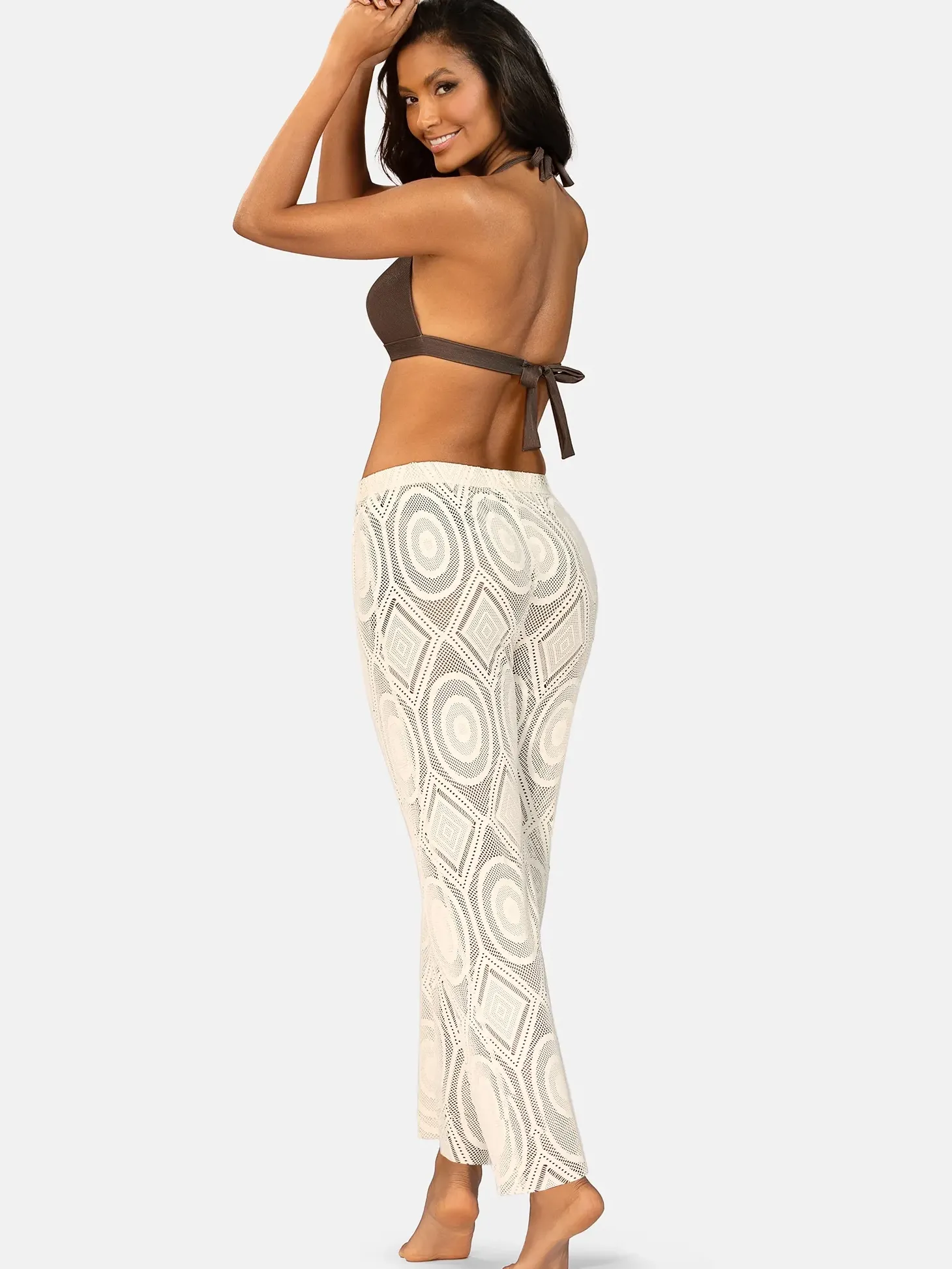 Ażurowe spodnie plażowe damskie Boho F234/641H