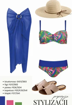 Bardotka - Biustonosz kąpielowy Tropical FG13/883