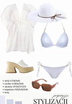 Bikini Set - Biały strój kąpielowy p-up FL17B/645