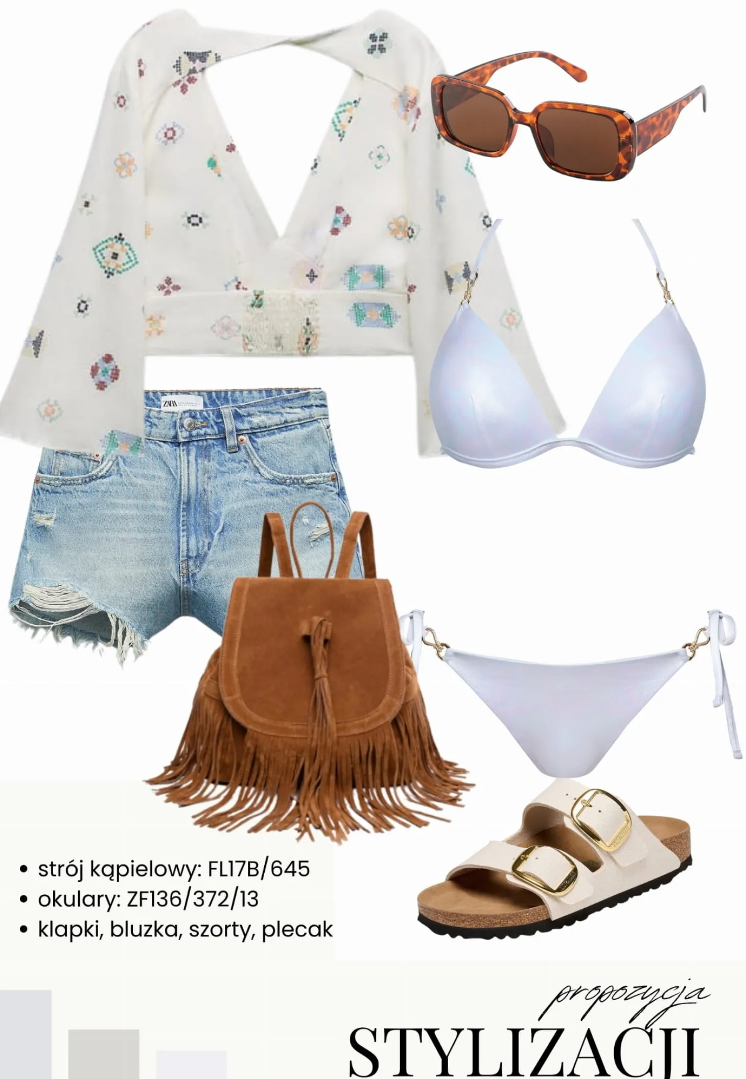 Bikini Set - Biały strój kąpielowy p-up FL17B/645
