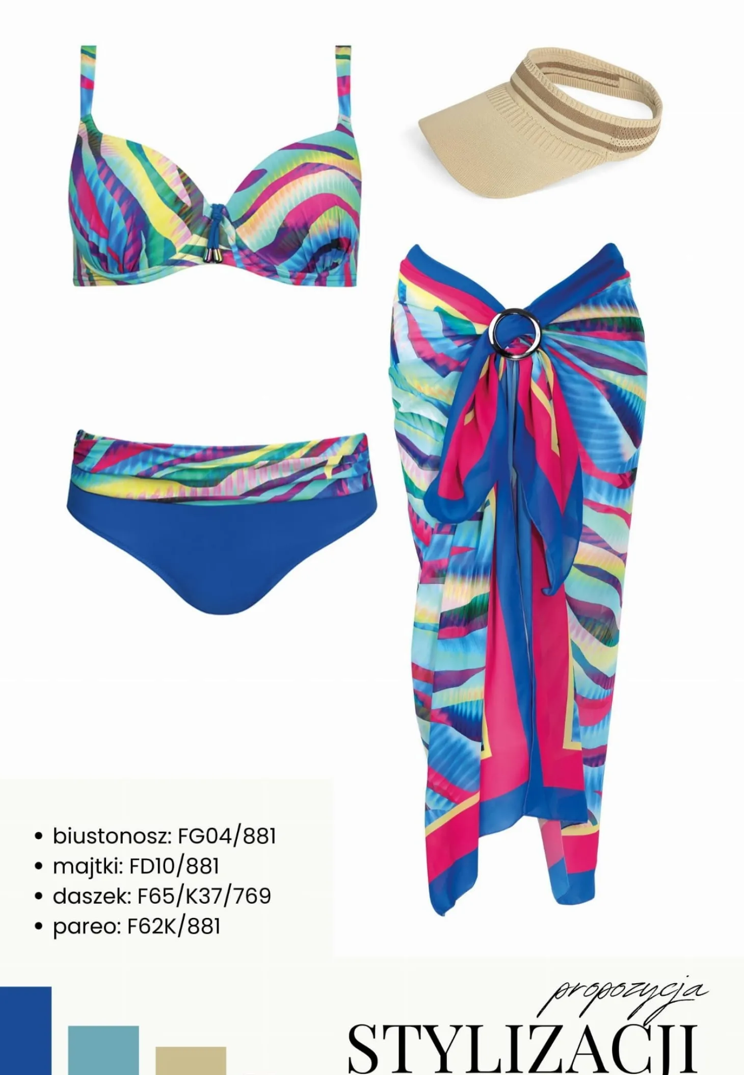 Biustonosz kąpielowy Plus Size print Wave FG04/881
