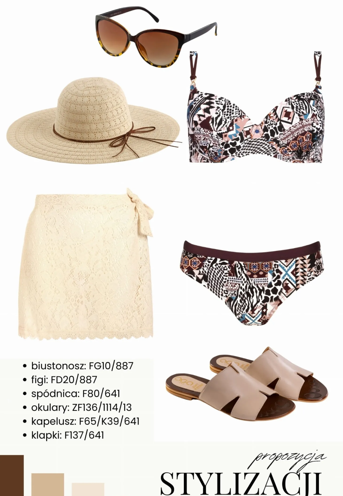 Biustonosz kąpielowy push-up w stylu Etno FG10/887