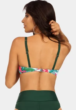 Biustonosz usztywniany push-up w kwiaty FG21H/862