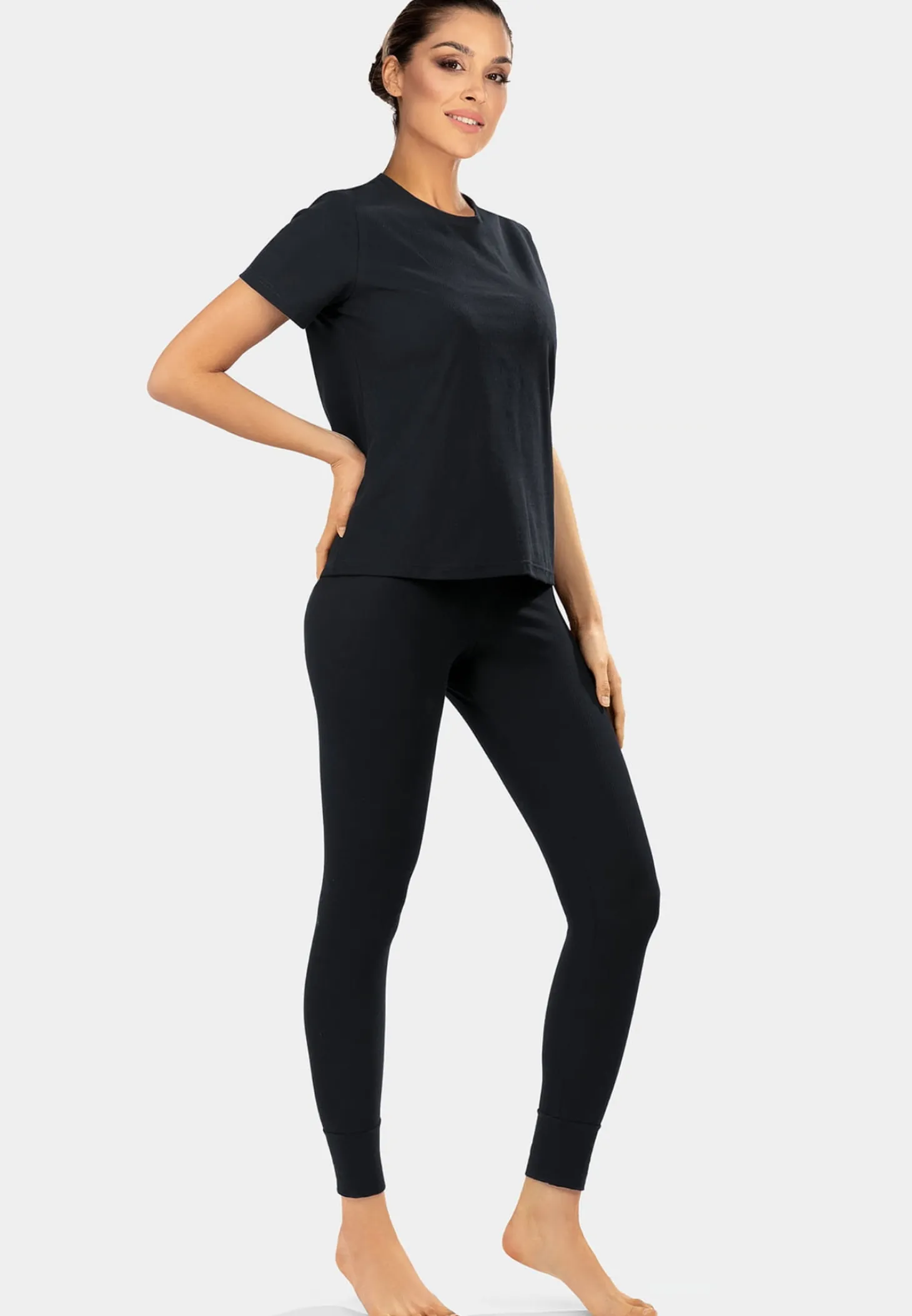Bluzka czarna prążek | t-shirt z bawełny BLU03/509