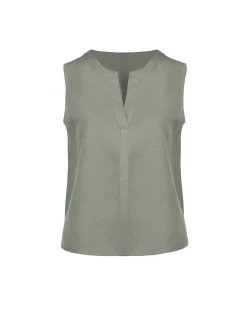 Bluzka damska bez rękawów dekolt V F248/857 khaki