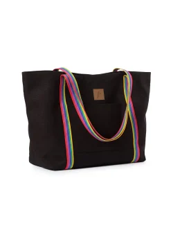 Czarna duża torba plażowa damska F87/BAG60 Rainbow