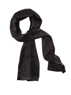 Czarna długa apaszka na głowę modny materiał Lurex