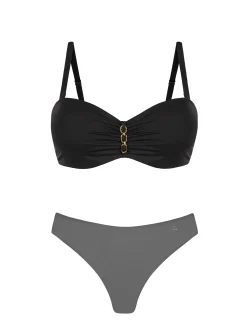Czarna góra od bikini typu Bardotka p-up FG227/509
