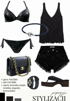 Czarna góra od bikini wiązana na szyi FG11/885
