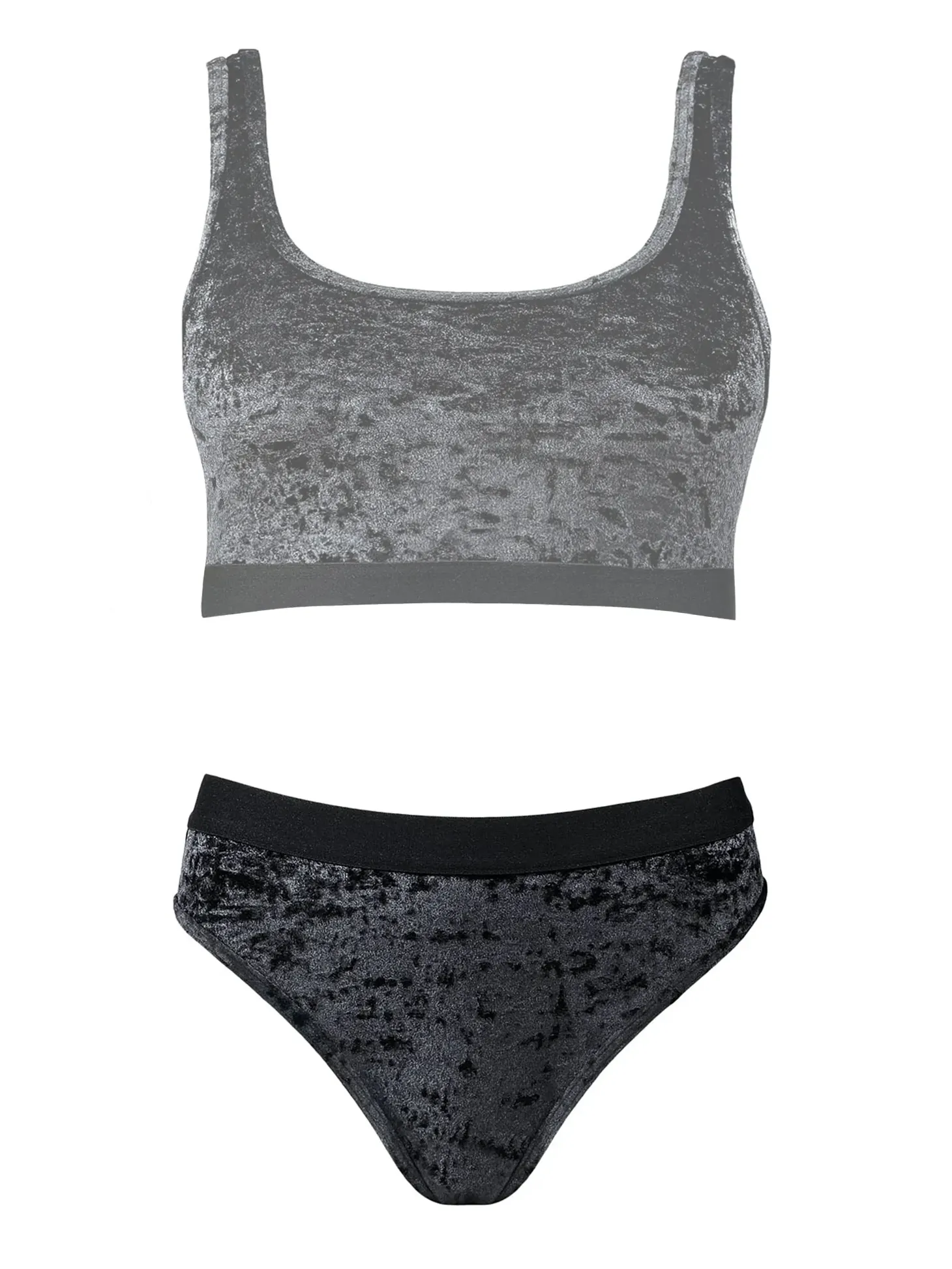 Czarne figi kąpielowe wyższy stan velvet FLD11/509