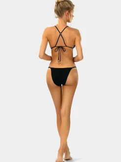 Czarne trójkątne bikini wiązane FL01C/509 komplet