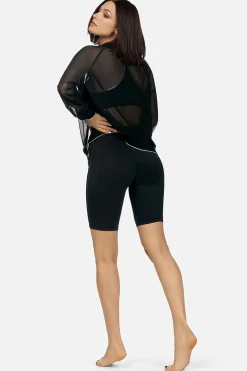 Czarno - złote Kolarzówki legginsy Casual LG02/518