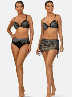 Czarny biustonosz kąpielowy push-up FG21H/931 Boho