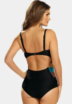 Czarny strój jednoczęściowy push-up F28C/891 Trio