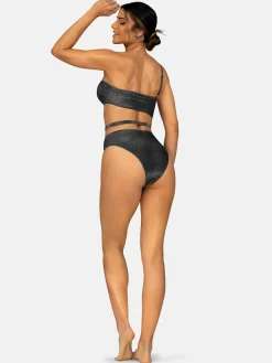 Czarny strój typu monokini tkanina Lurex FL29/707L