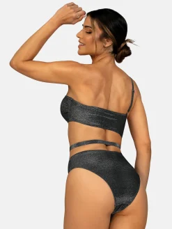 Czarny strój typu monokini tkanina Lurex FL29/707L