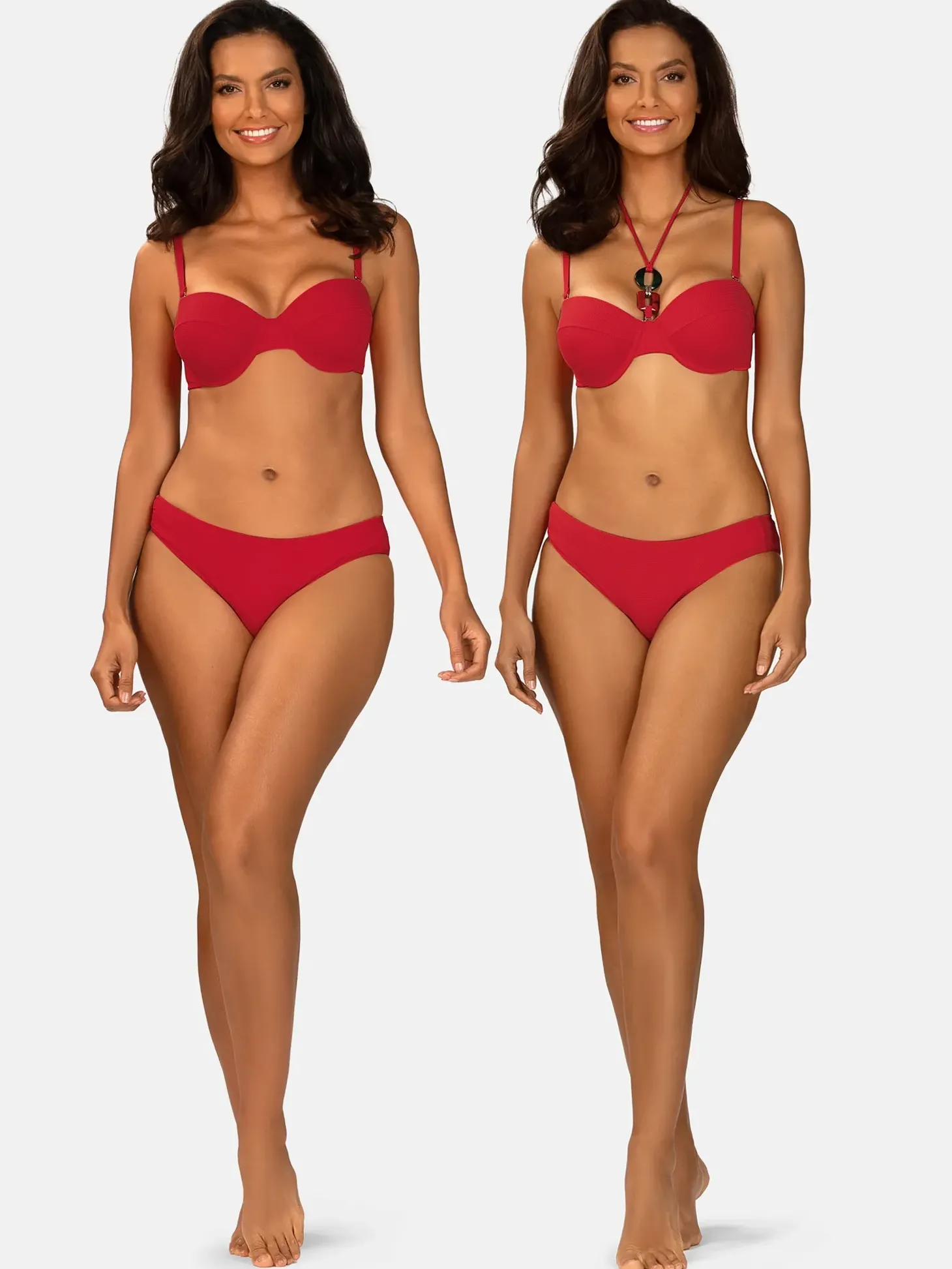 Czerwona Bardotka kąpielowa push-up FG227B/786V