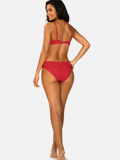 Czerwona Bardotka kąpielowa push-up FG227B/786V