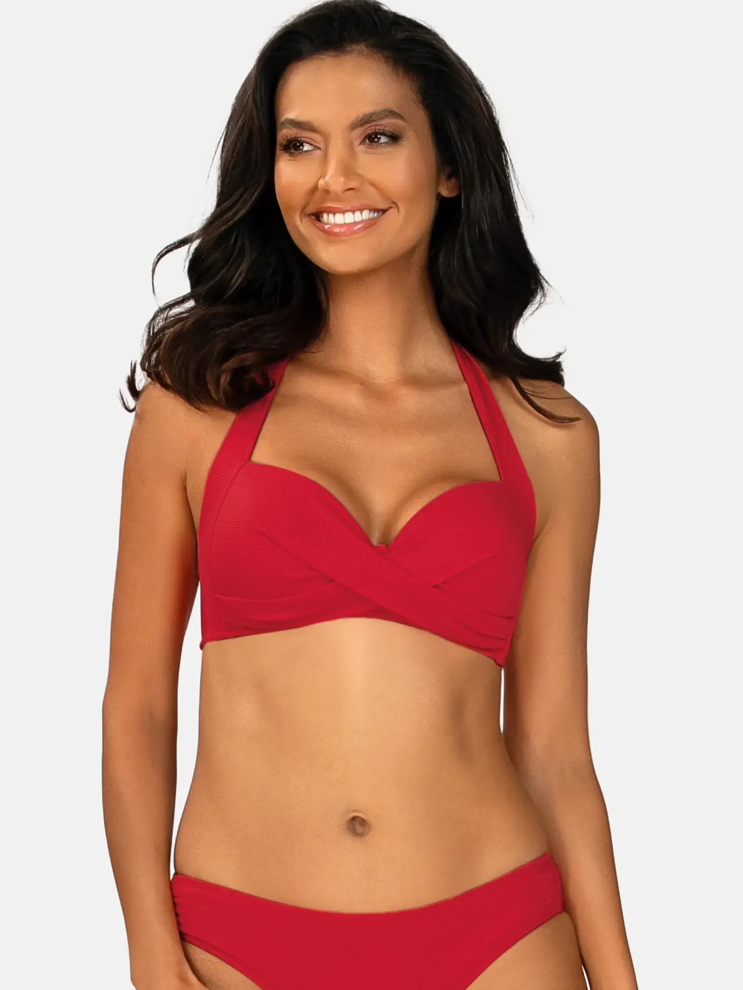 Czerwony biustonosz kąpielowy push-up FG20A/786V