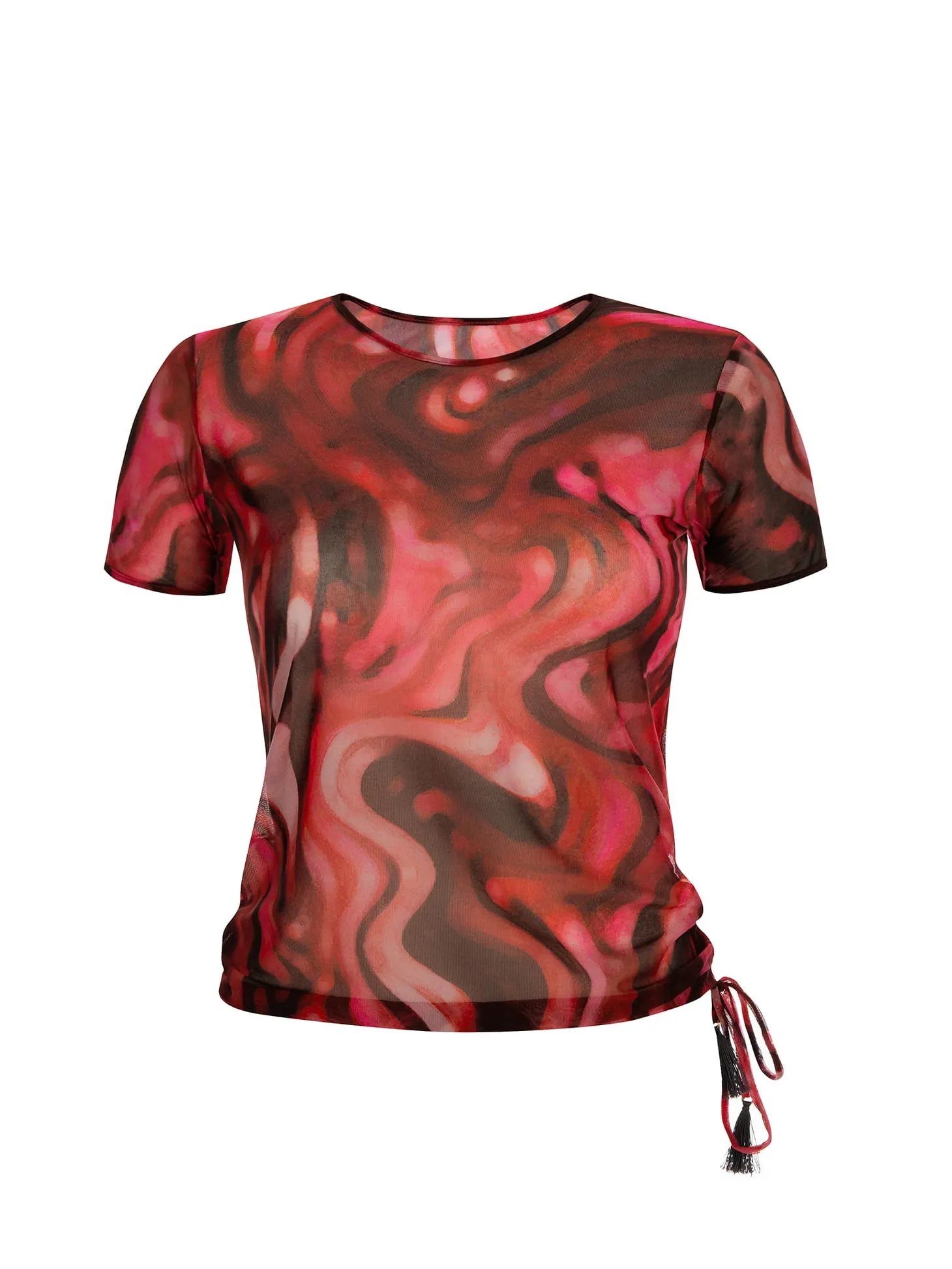 Damska bluzka na lato | T-shirt w bordowy print