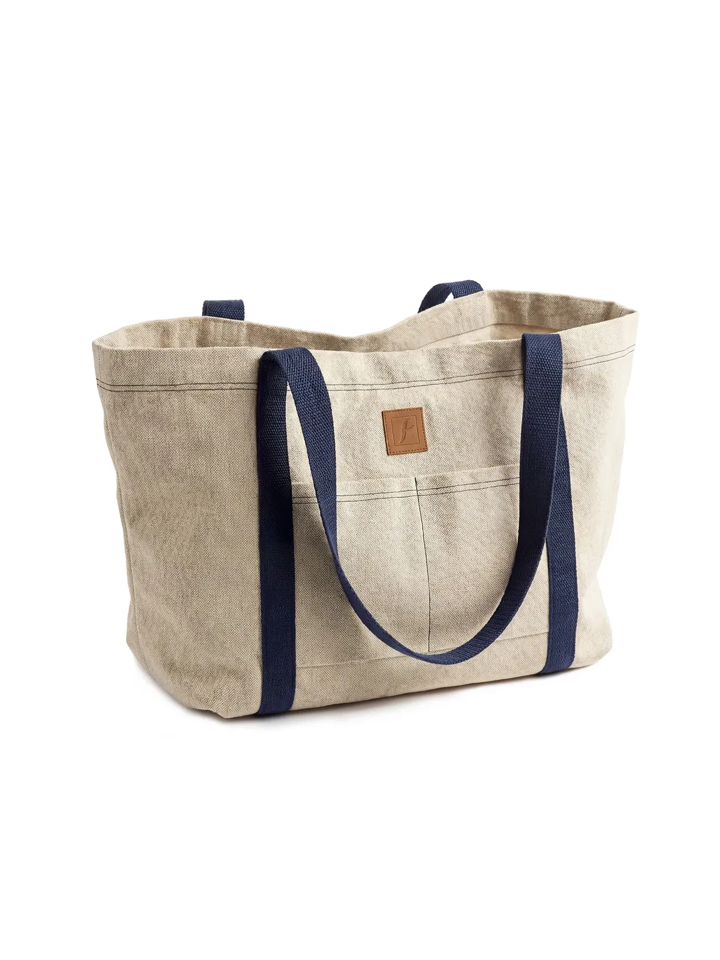 Damska torba plażowa shopperka z lnem F87/BAG61