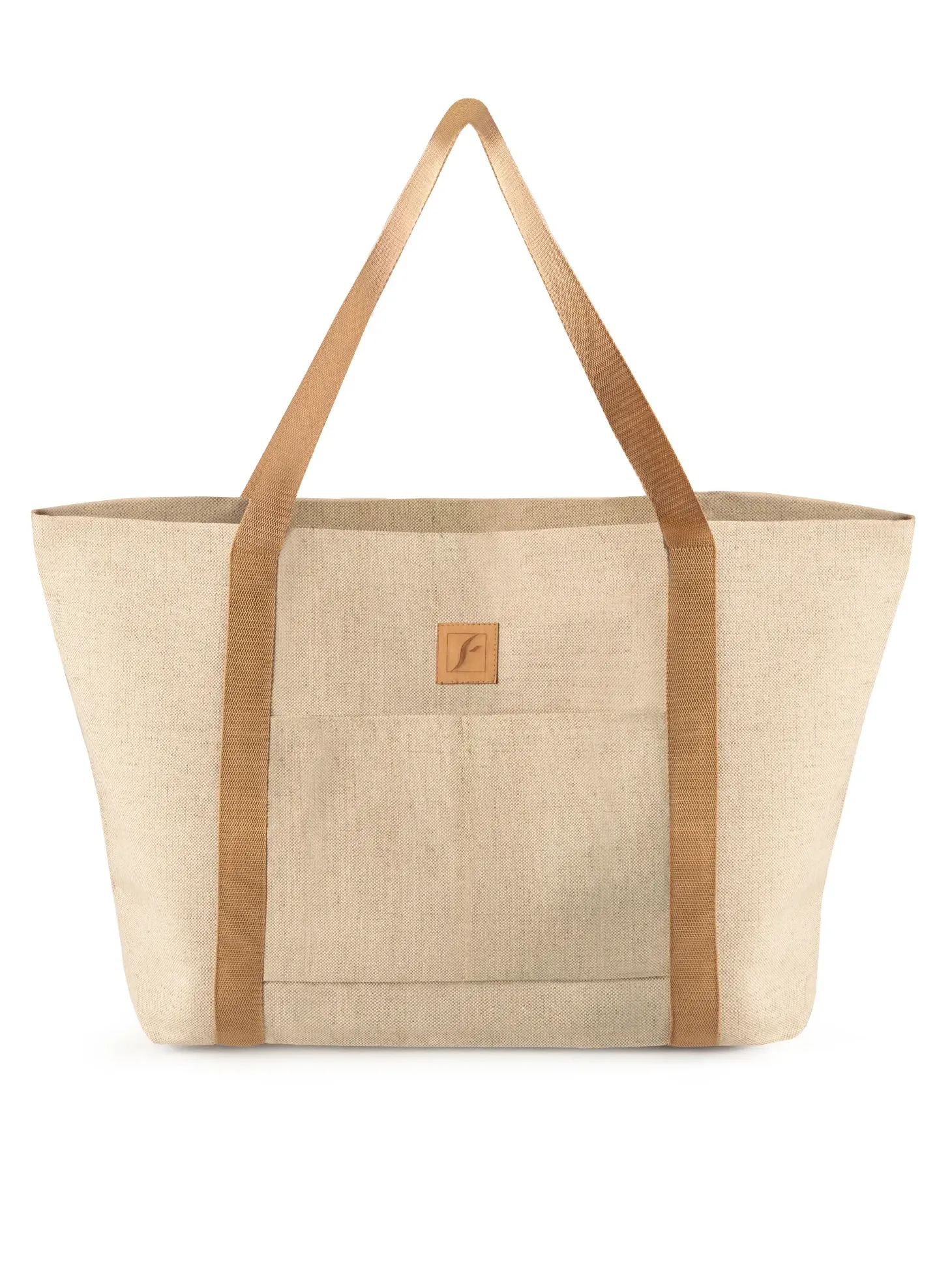 Damska torba plażowa shopperka z lnem F87/BAG45