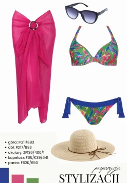 Damskie wiązane figi kąpielowe FD17D/883 Tropical