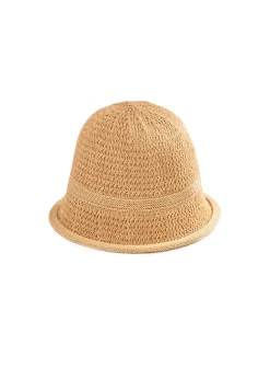 Damski kapelusz Bucket hat F65/K47/849 ciemny beż