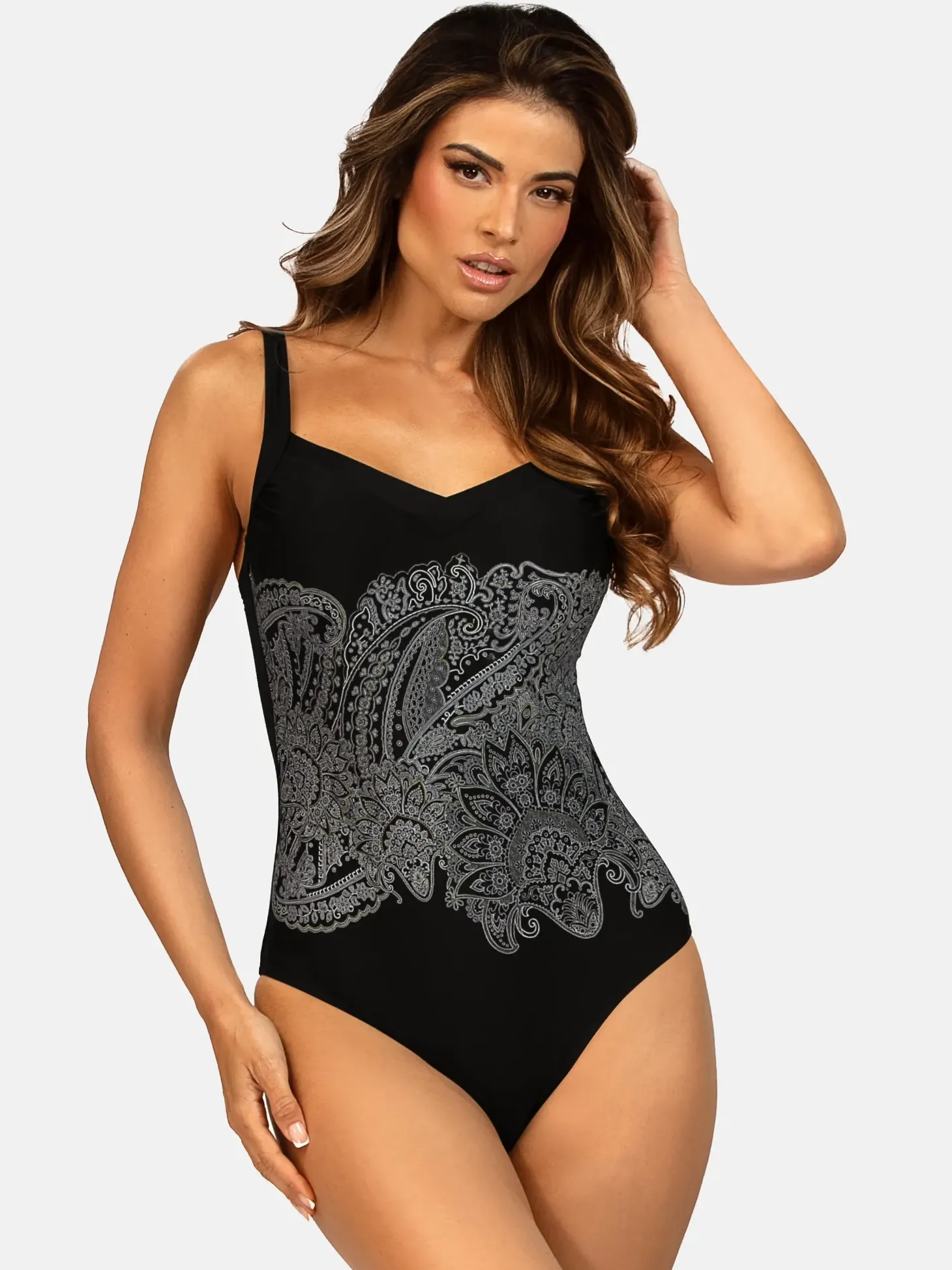 Elegancki strój jednoczęściowy F31B/931 Boho print