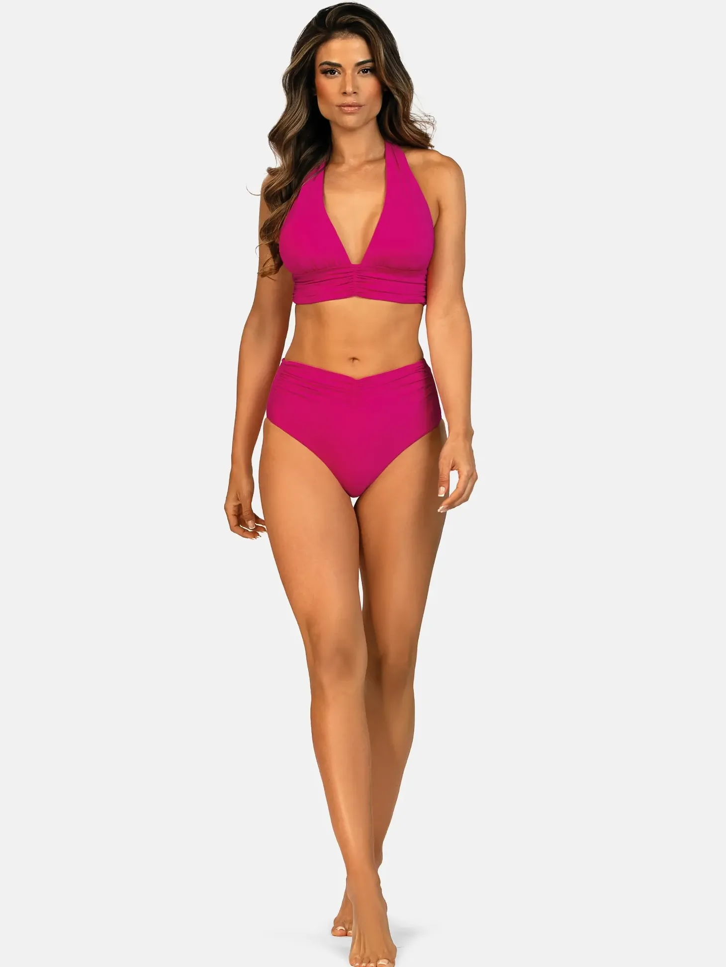 Figi kąpielowe z marszczeniem high waist FD166/919