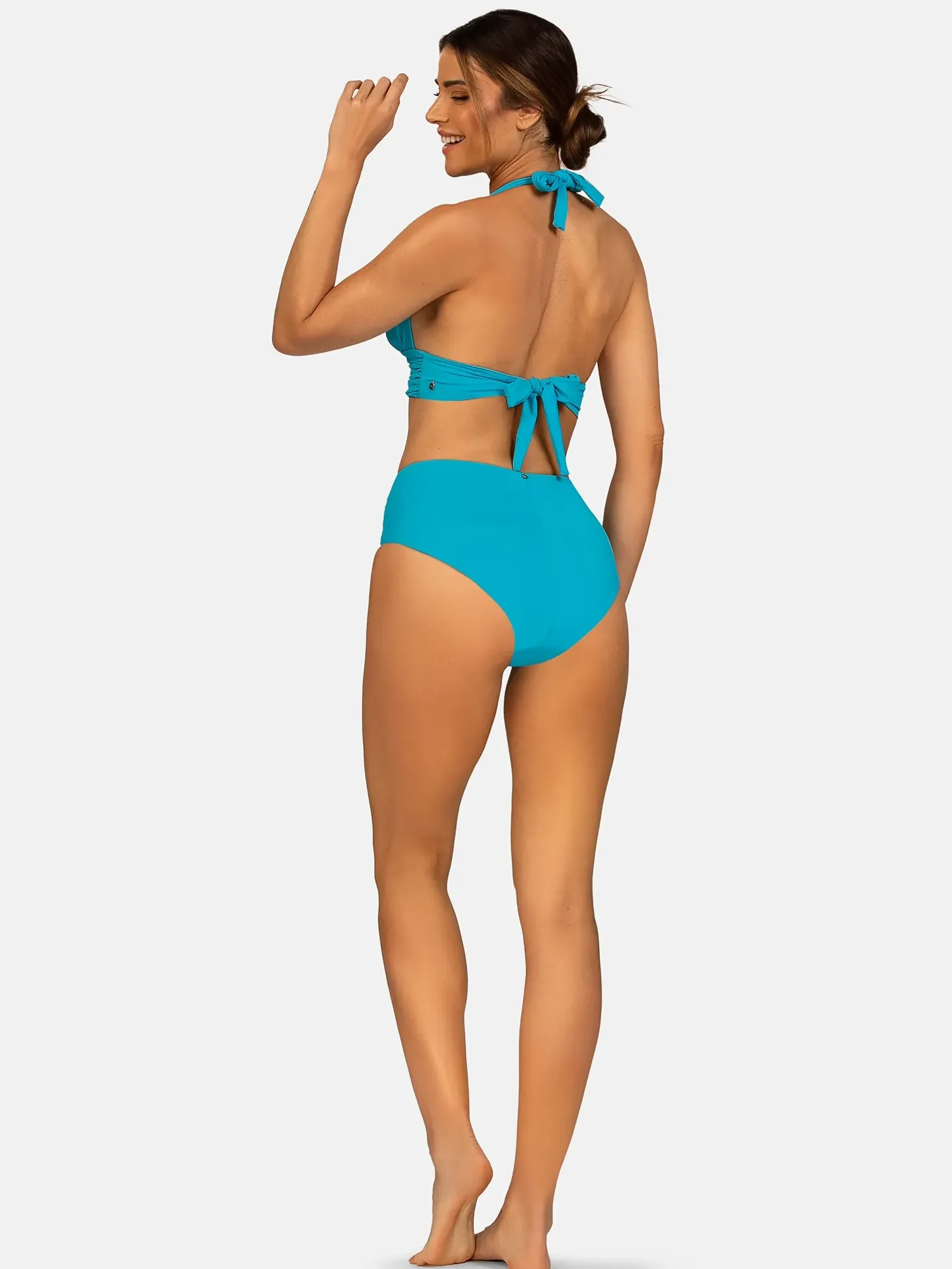 Figi kąpielowe z marszczeniem high waist FD166/844