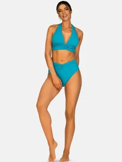 Figi kąpielowe z marszczeniem high waist FD166/844