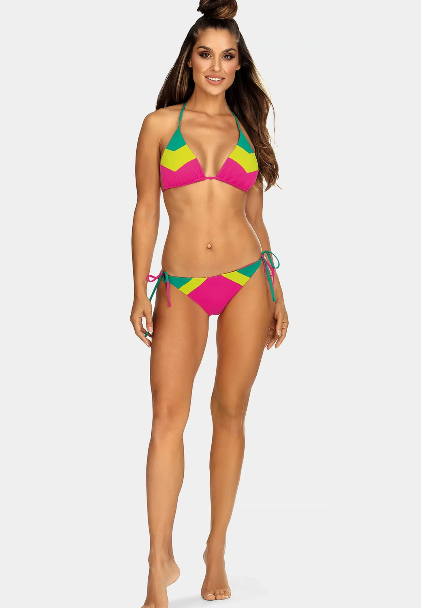 Figi od bikini wiązane - neonowe kolory FD144/828