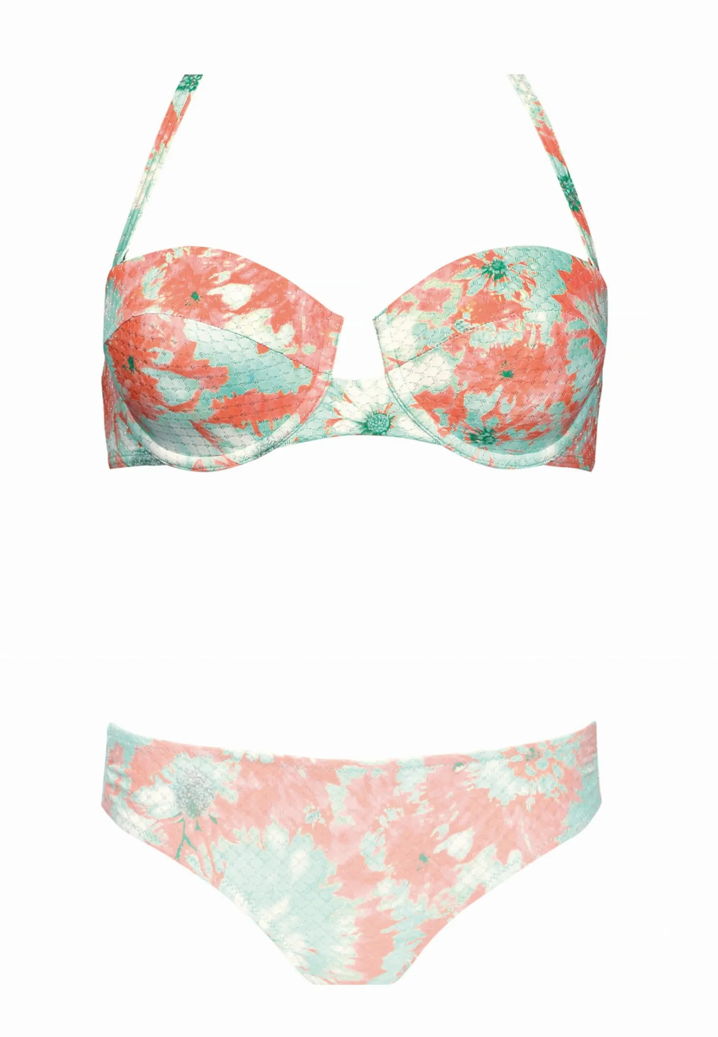 Góra bikini bardotka push-up pastelowa FG72D/870