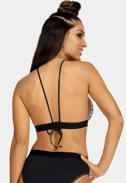 Góra bikini orient print z czarnym pasem FLG12/822