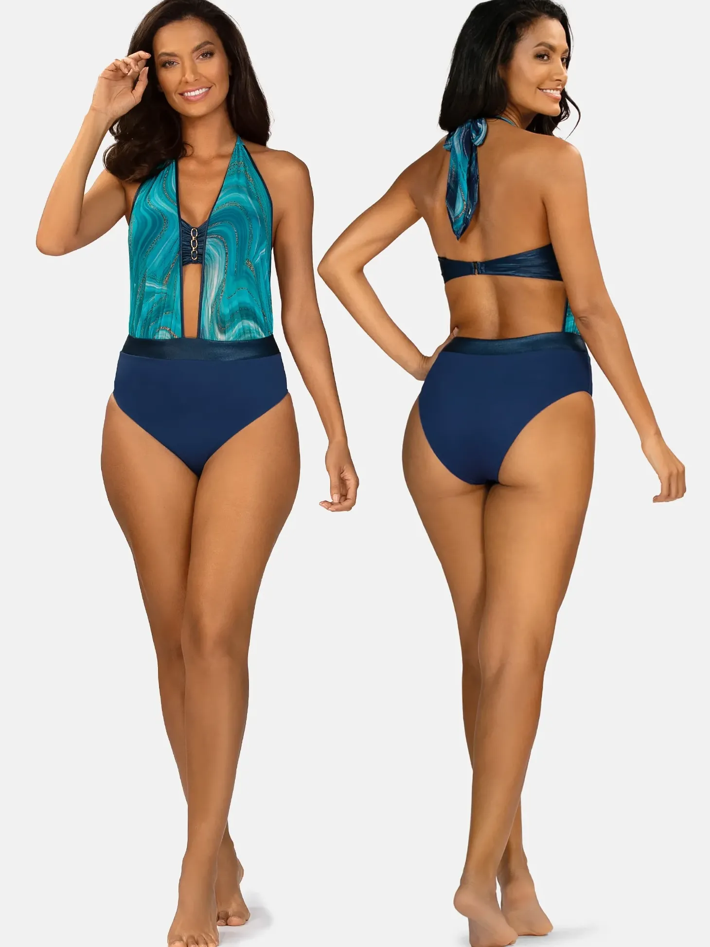 Granatowa góra od bikini Bardotka p-up FG227/839S