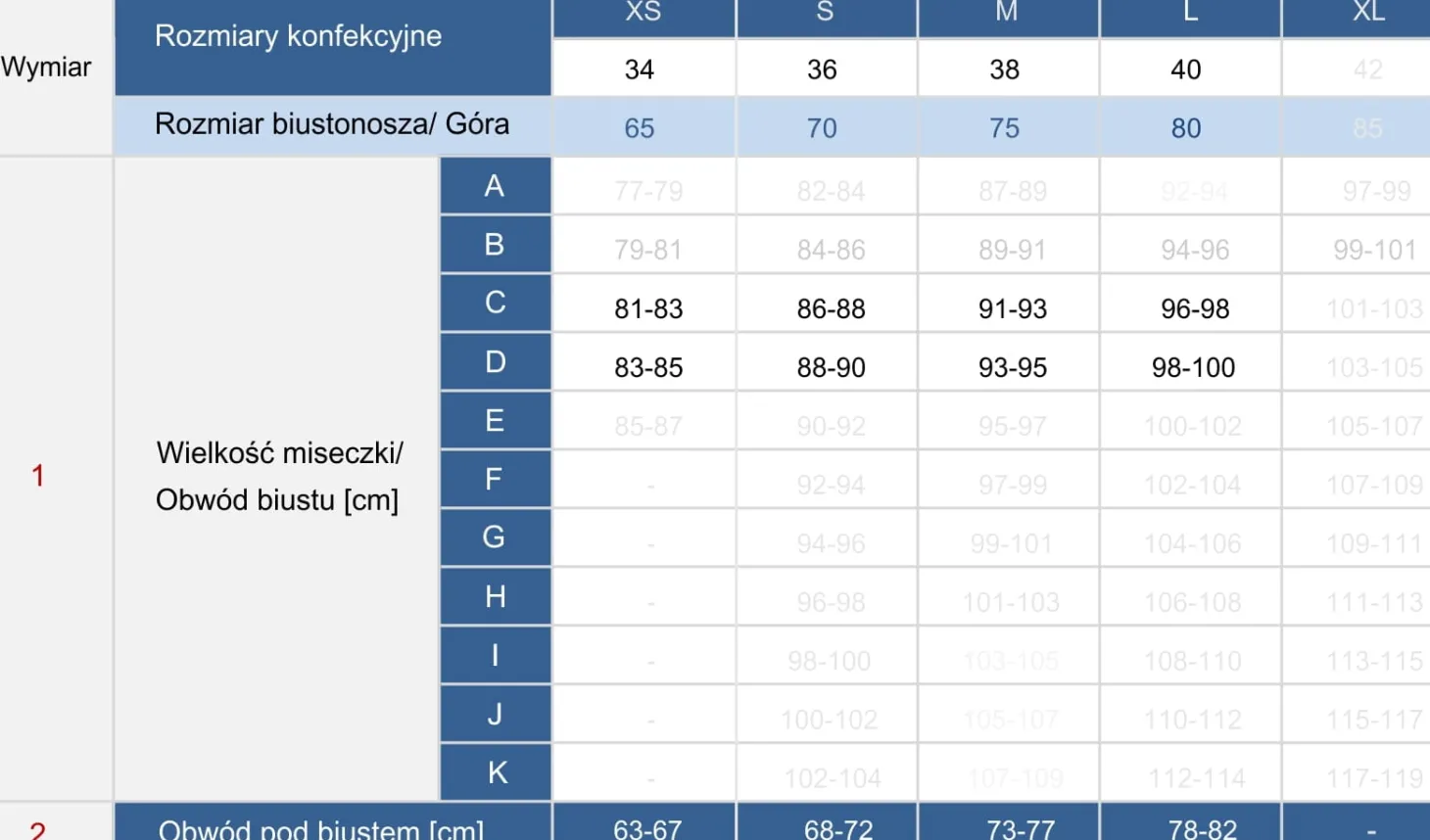 Góra od bikini lamowana usztywniana FLG16/645C