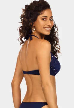 Góra od bikini push-up granatowa w kropki FG11/871
