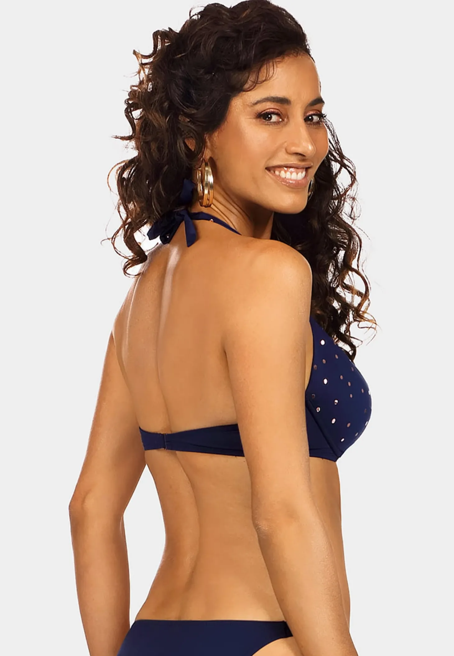 Góra od bikini push-up granatowa w kropki FG11/871