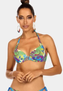 Góra od bikini wiązana na szyi boho print FG11/865