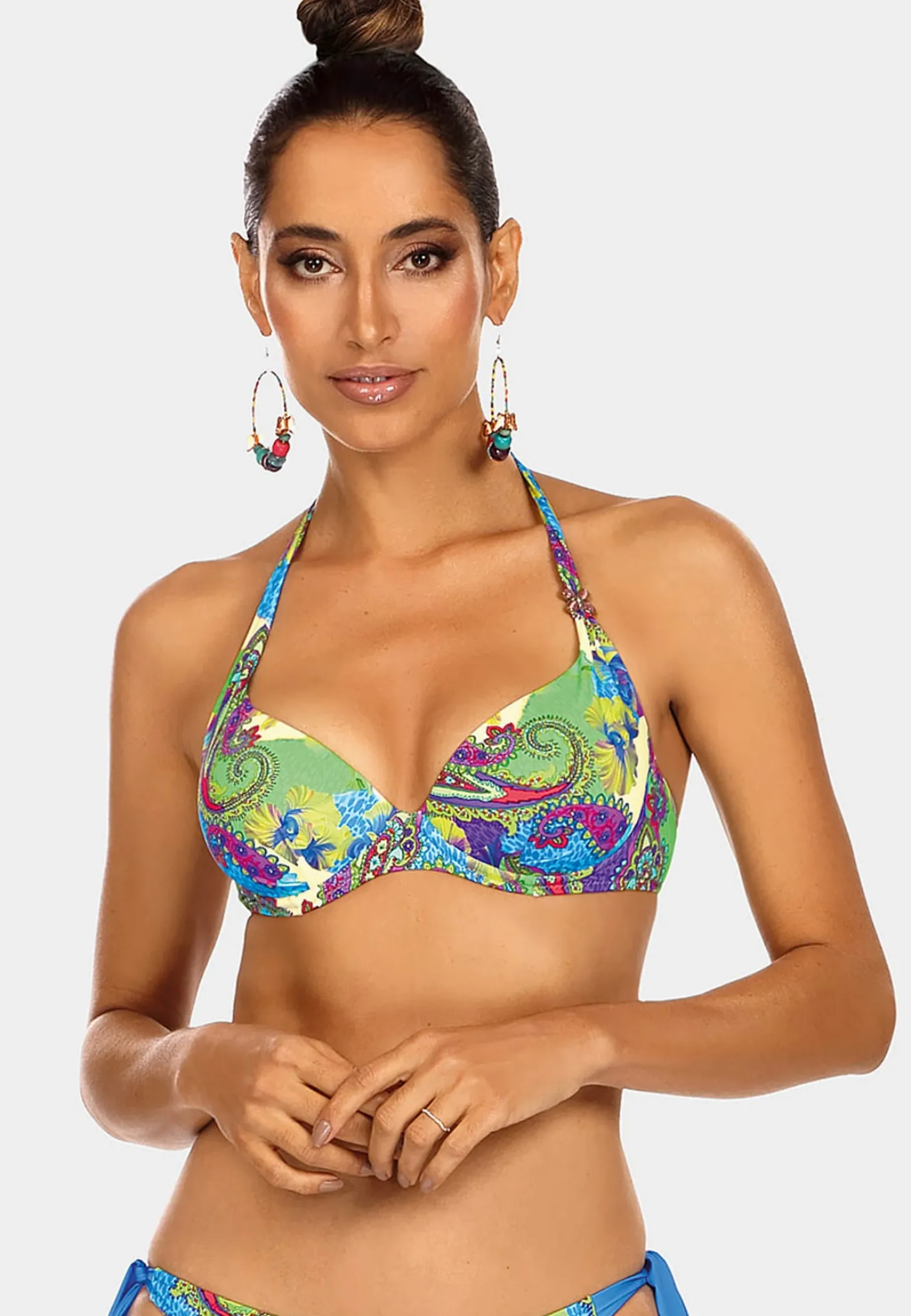 Góra od bikini wiązana na szyi boho print FG11/865
