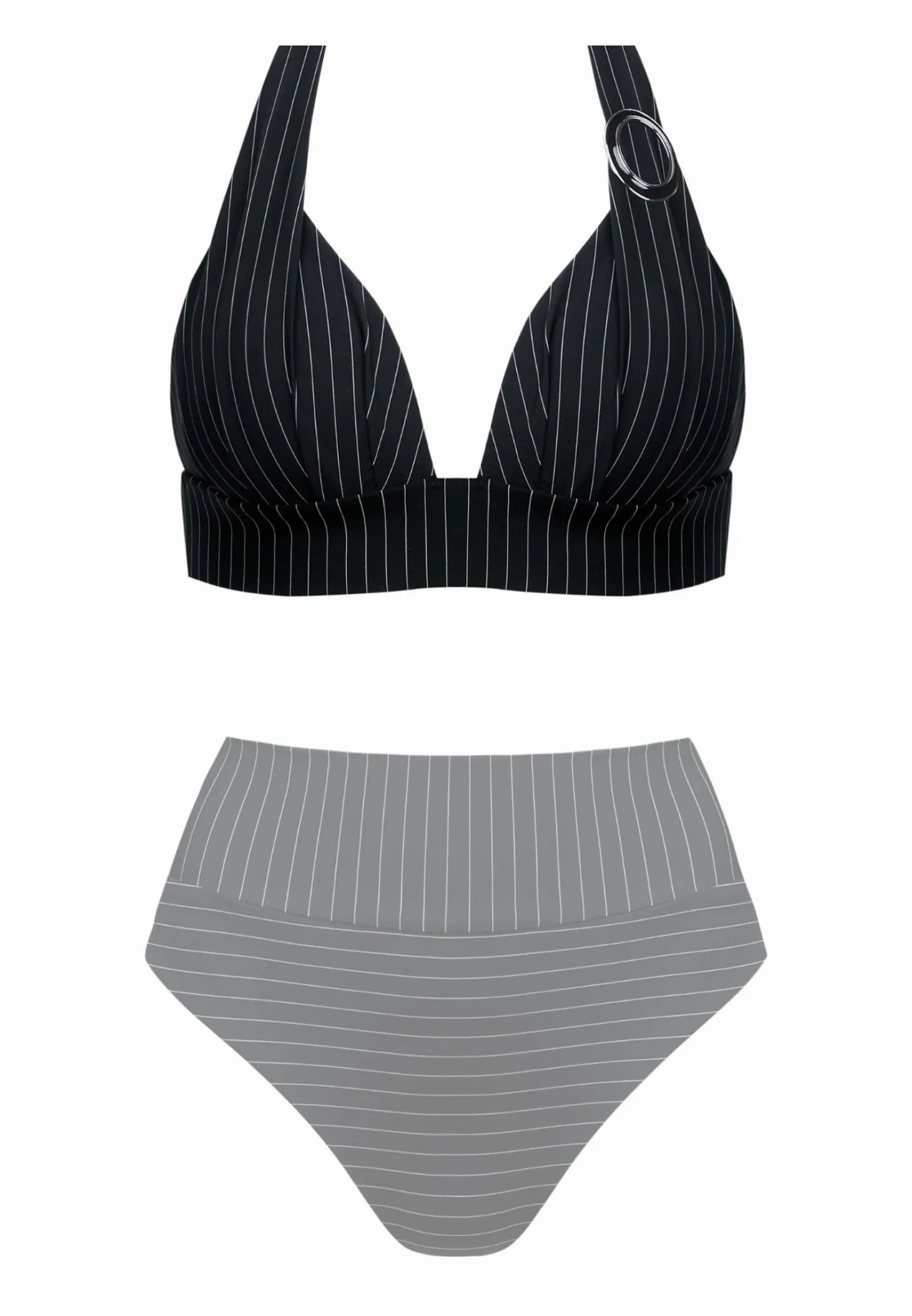 Góra od kostiumu wiązana push-up w paski FG161/860