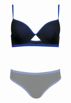 Góra od stroju push-up z lamówkami blue FG21L/509D