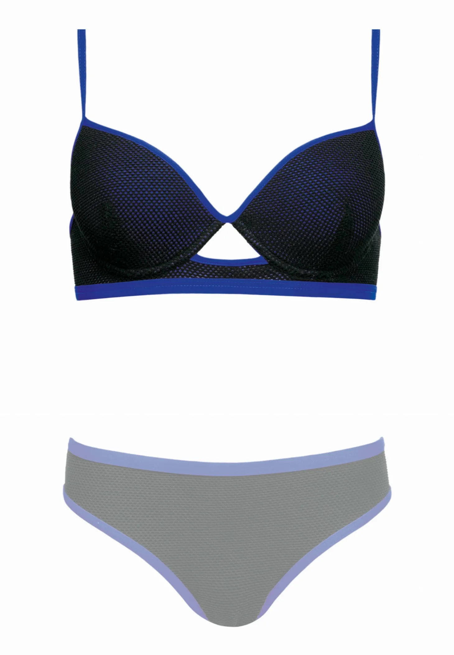 Góra od stroju push-up z lamówkami blue FG21L/509D