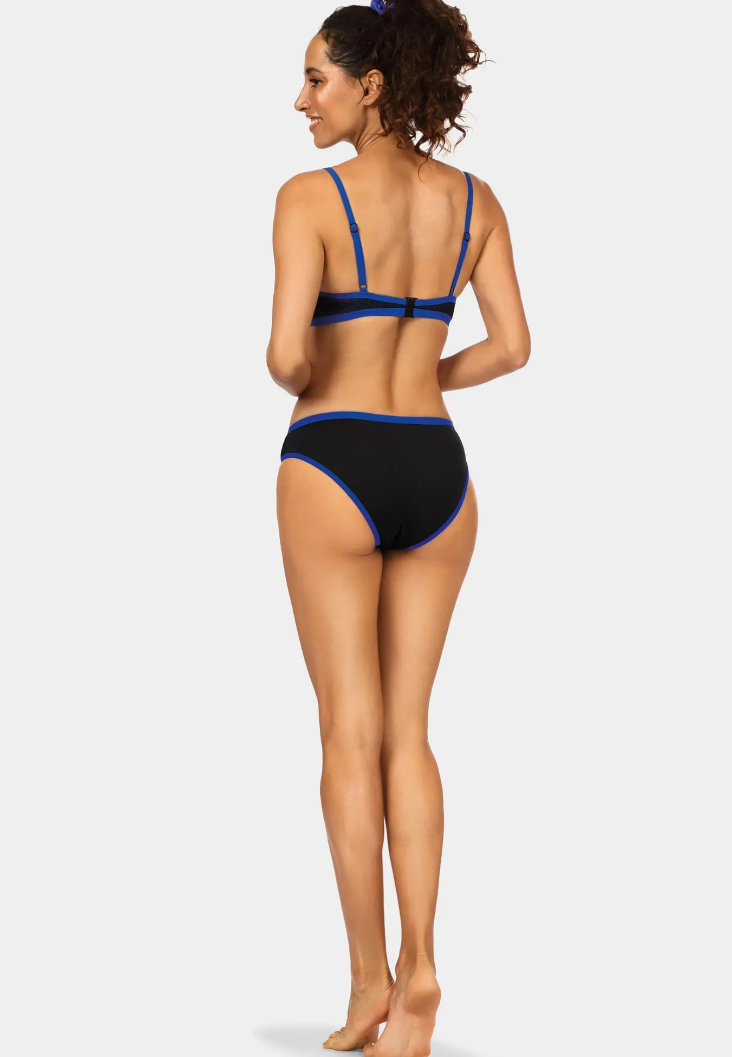 Góra od stroju push-up z lamówkami blue FG21L/509D