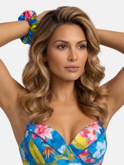 Gumka do włosów Scrunchie - frotka kwiaty G03/920