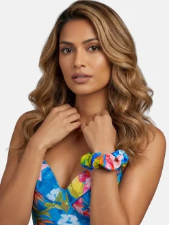 Gumka do włosów Scrunchie - frotka kwiaty G03/920