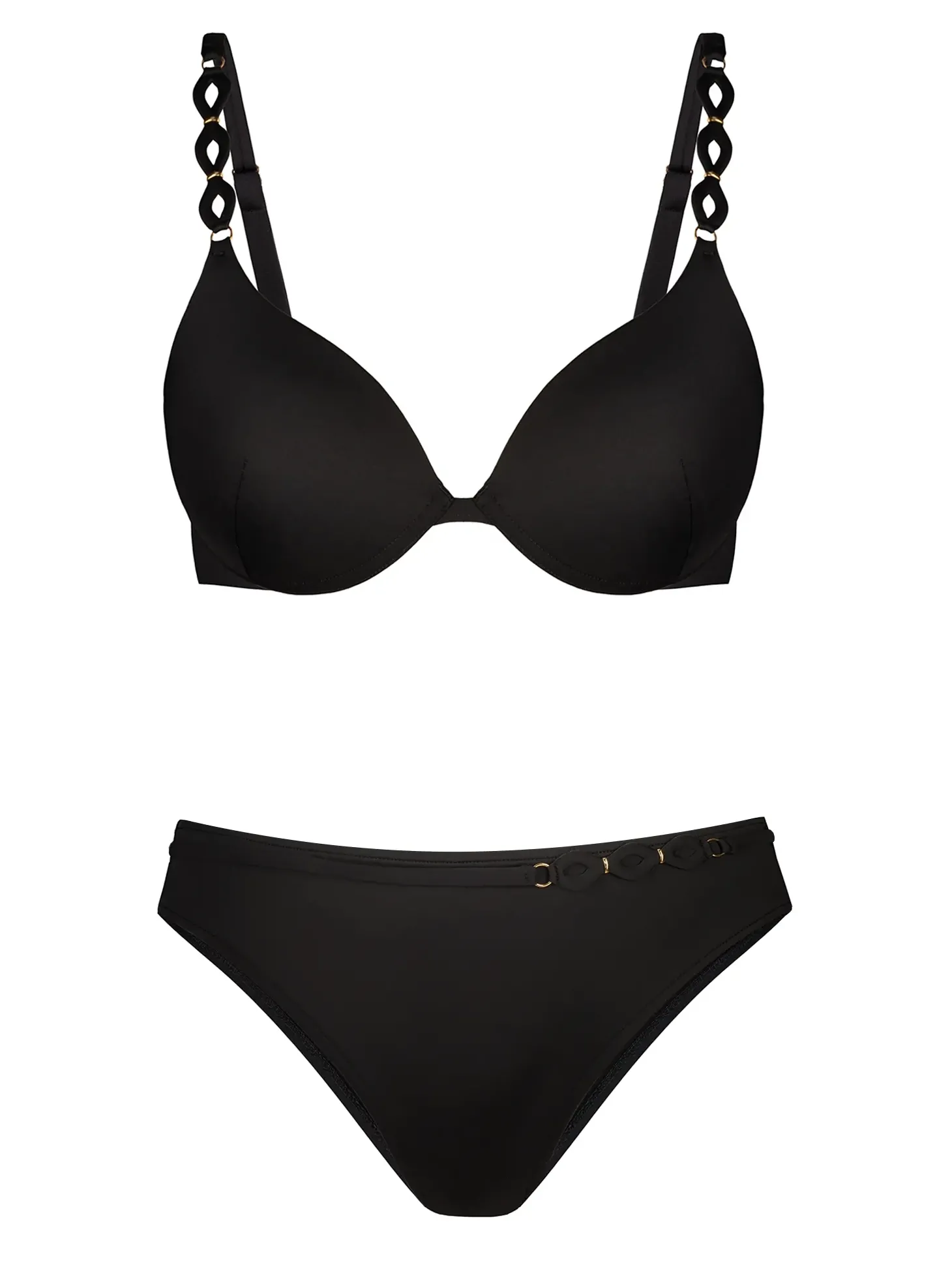 Klasyczne czarne bikini push-up FL228A/509 komplet