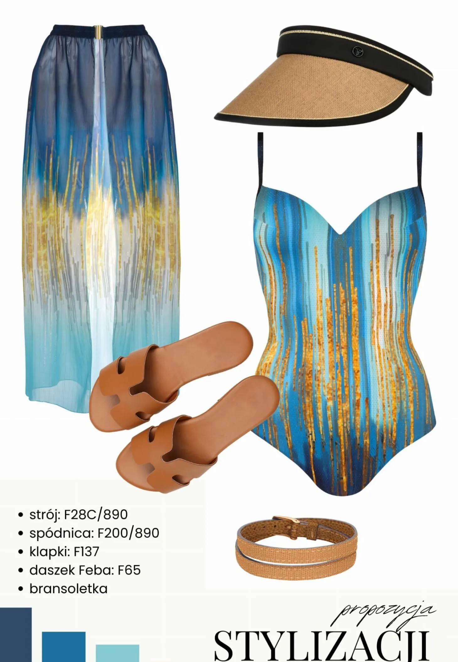 Kostium kąpielowy push-up F28C/890 Golden Rain
