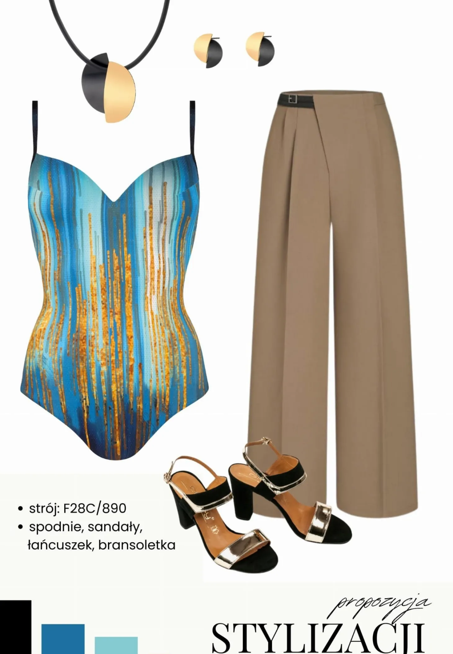 Kostium kąpielowy push-up F28C/890 Golden Rain